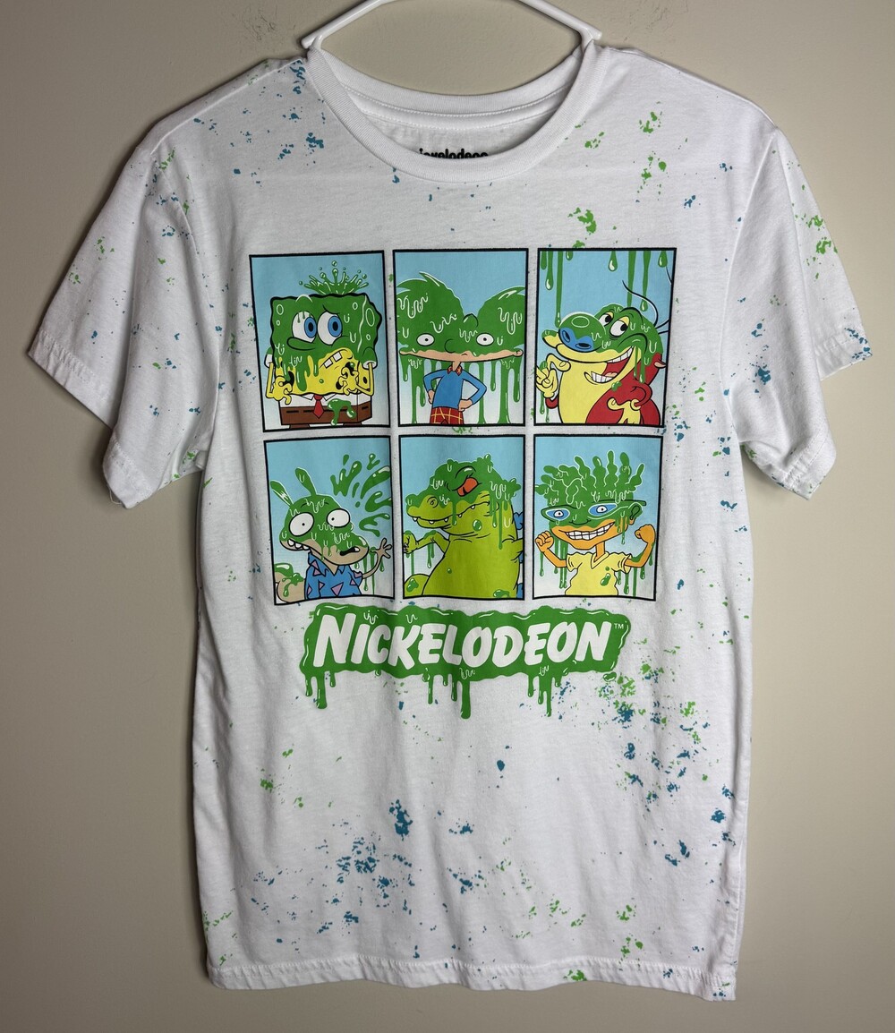 Nickelodeon Small White Cotton Blend T-Shirt Cartoon Graphic Tee